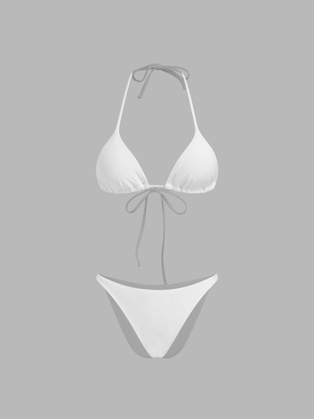Halter Neckline Knotted Triangle Bikini Set With Floral Cover Up Skirt