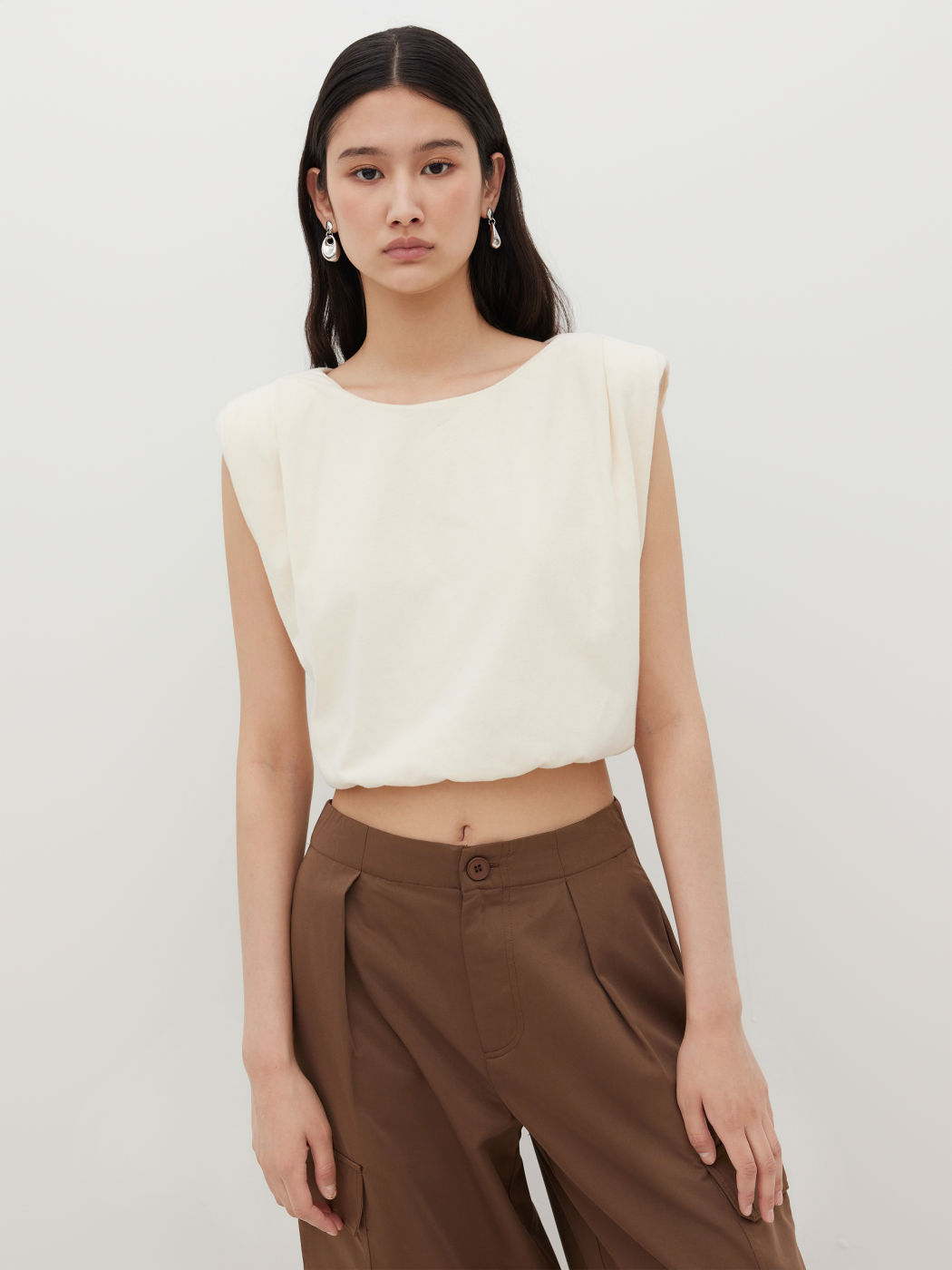 Cotton-blend Oversized Top
