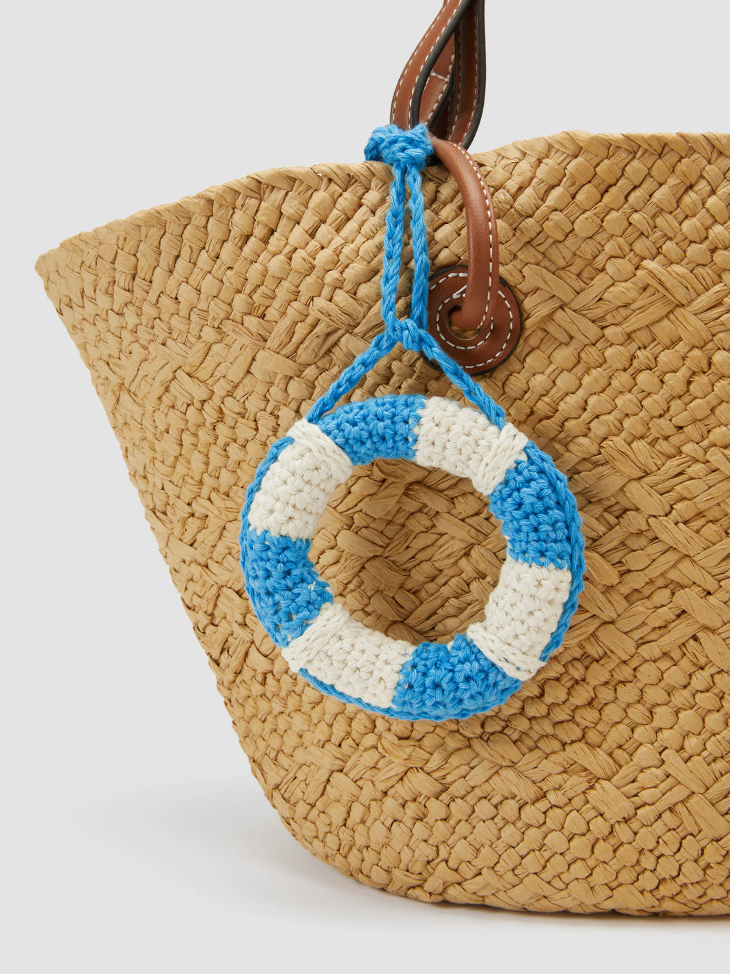 TWO-TONE SWIM RING WOVEN BAG CHARM