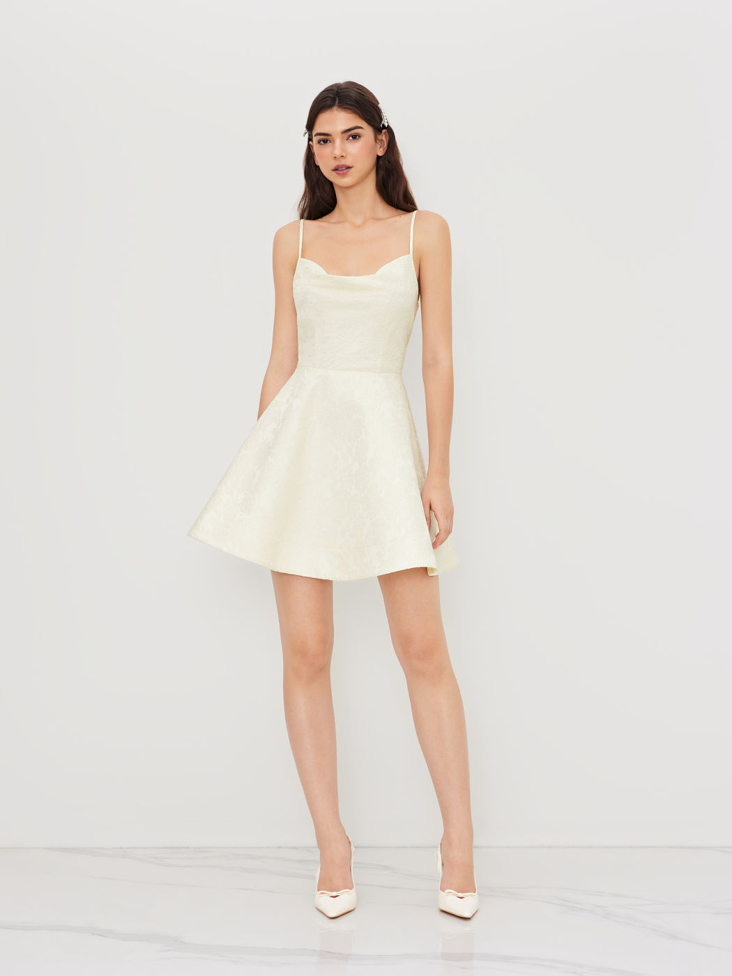 Kragenhalter Blumenmuster Schnürmini-Kleid