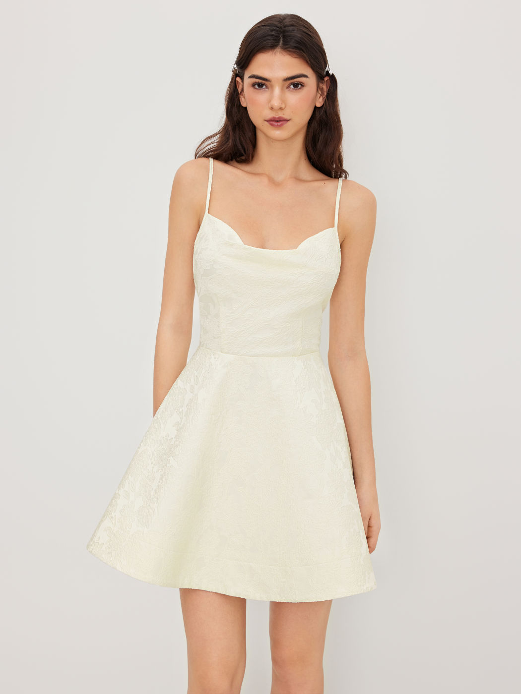 Kragenhalter Blumenmuster Schnürmini-Kleid