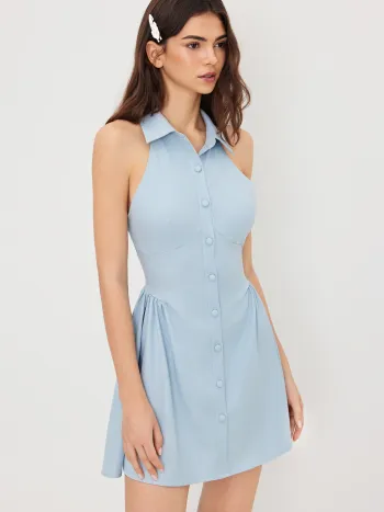 100% Cotton Ditsy Floral Ruched Mini Cami Dress