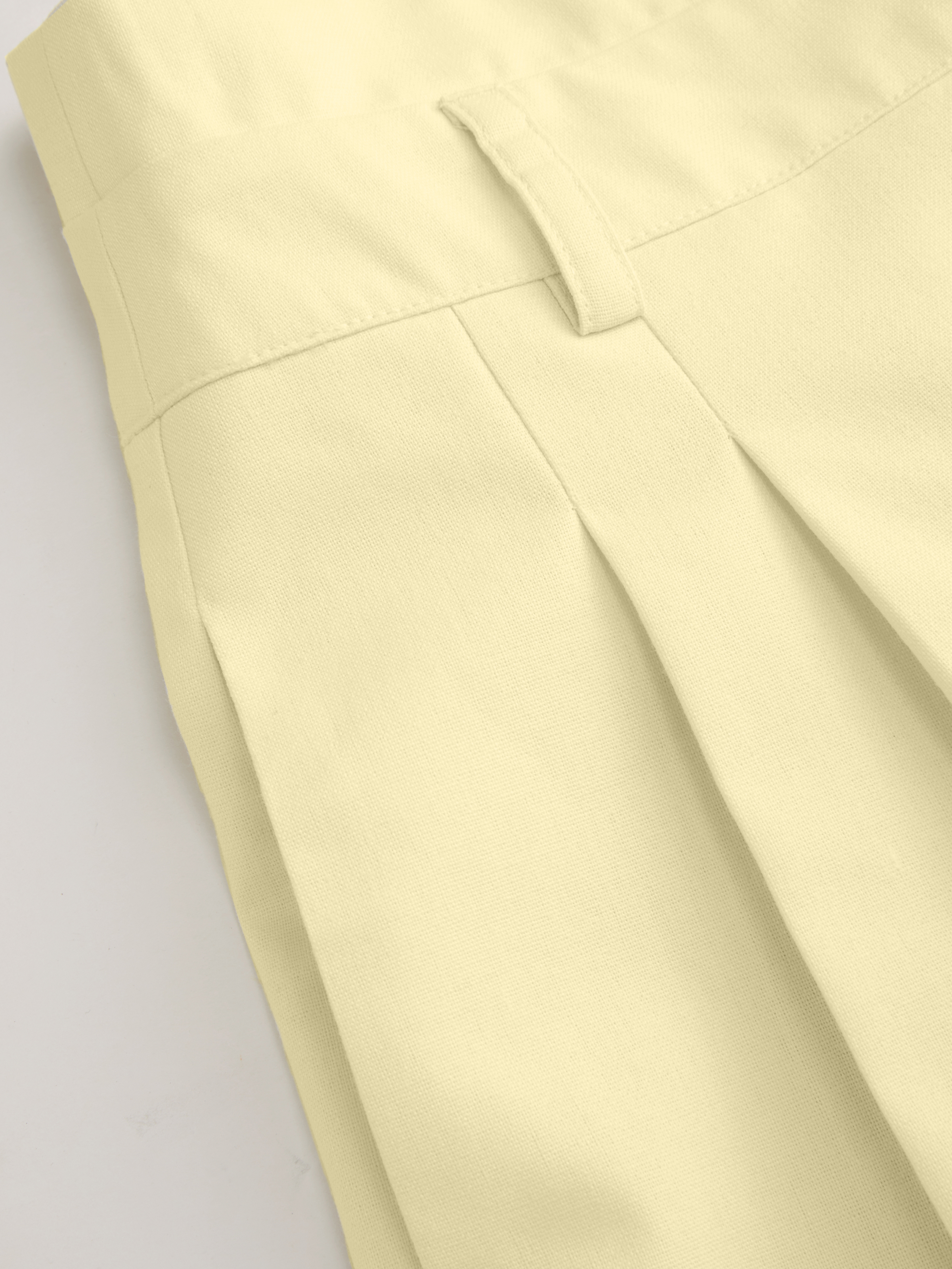 Linen-blend High Rise Pleated Wide Leg Trousers