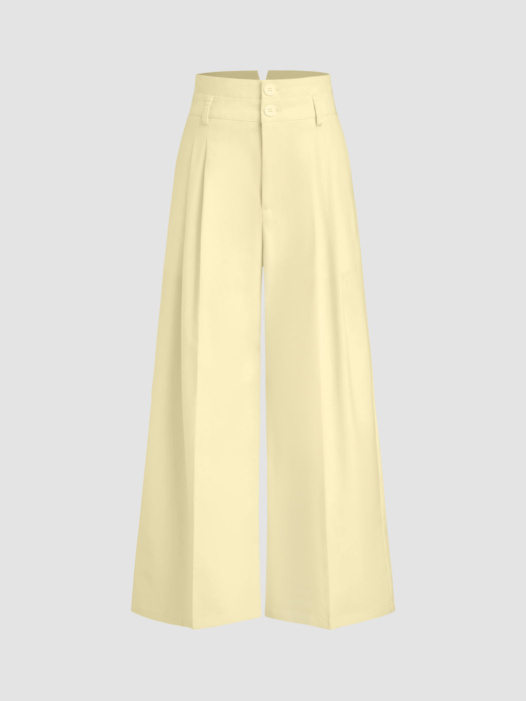 Linen-blend High Rise Pleated Wide Leg Trousers