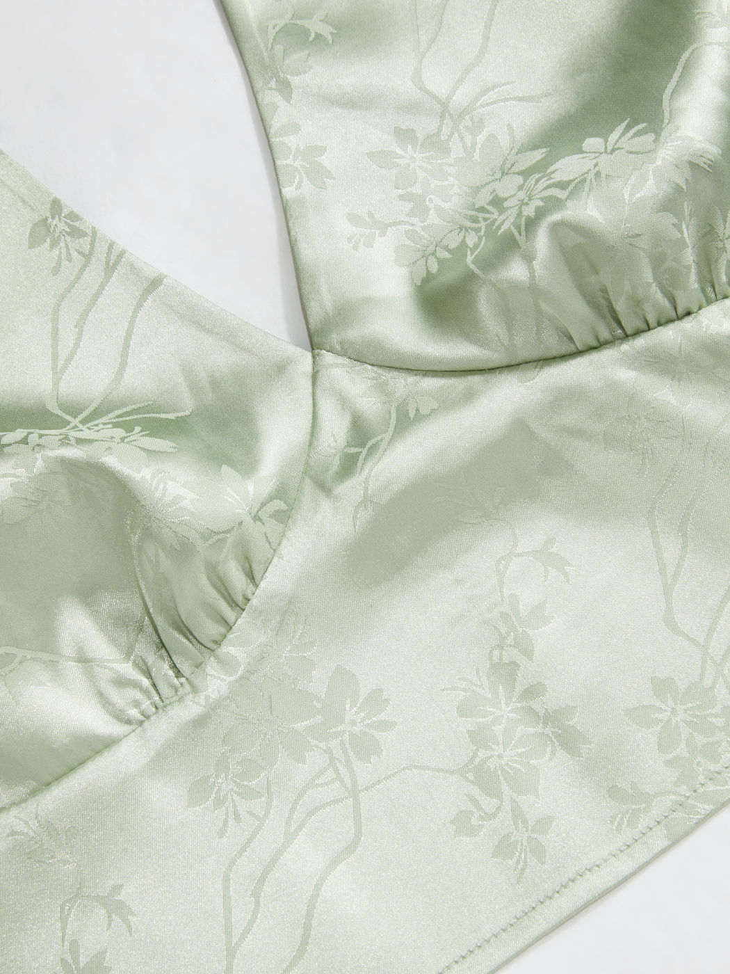 Satin Halter Neckline Floral Top With Knotted A-line Mini Skirt