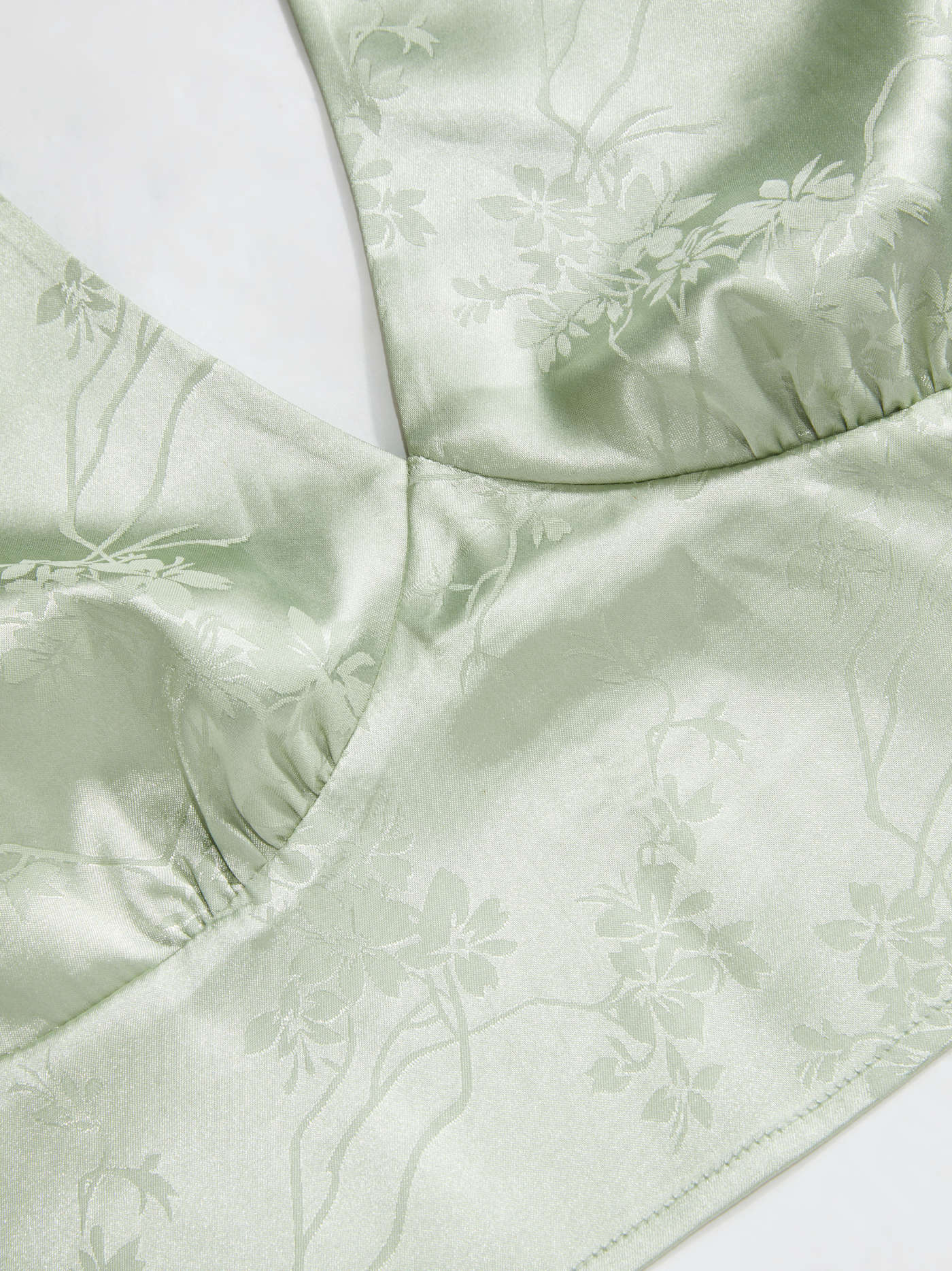 Satin Halter Neckline Floral Top With Knotted A-line Mini Skirt