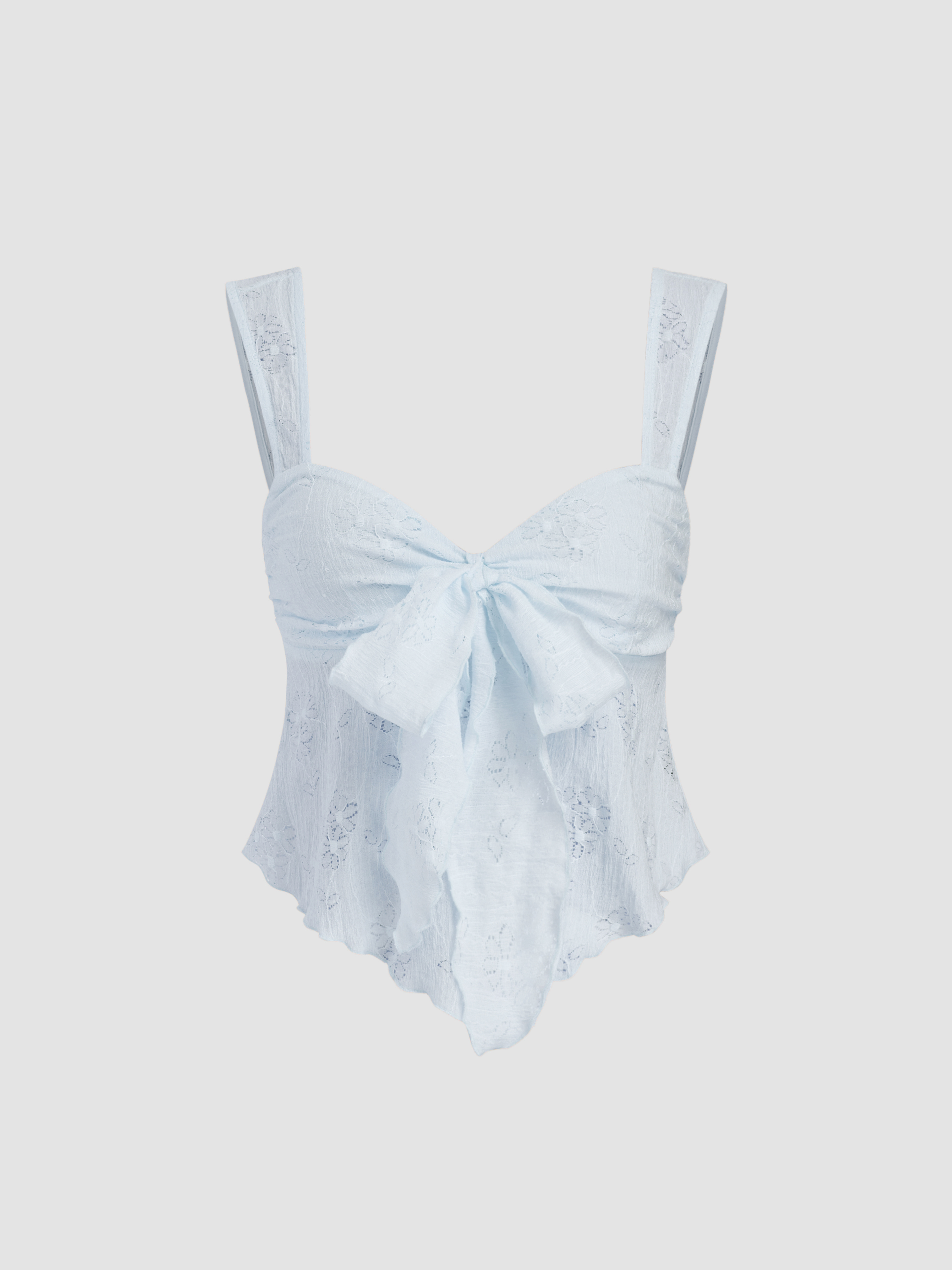 Lace Lace Sweetheart Bowknot Tank Top For Date