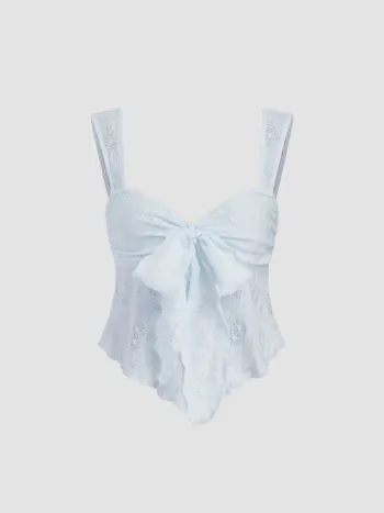 Spitze Sweetheart Schleifen-Tank-Top