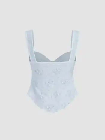 Spitze Sweetheart Schleifen-Tank-Top