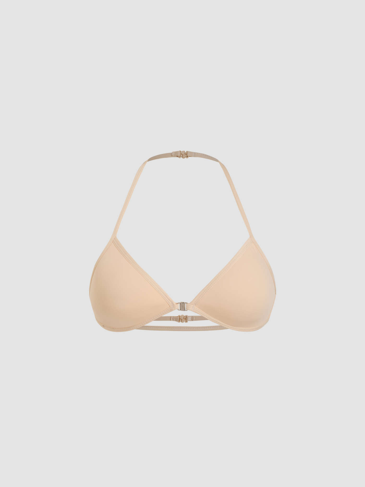 Knit Fabric Multi-Way Front Tie Triangle Bra For Bedroom