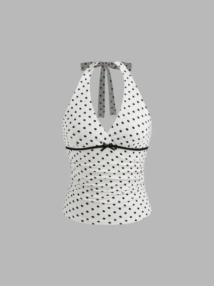 Cotton Cotton Broderie Anglaise Hem Cut Out Tank Top For Daily Casual