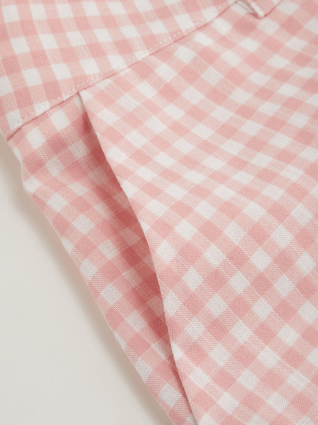 Mid Rise Gingham Roll Hem Micro Shorts