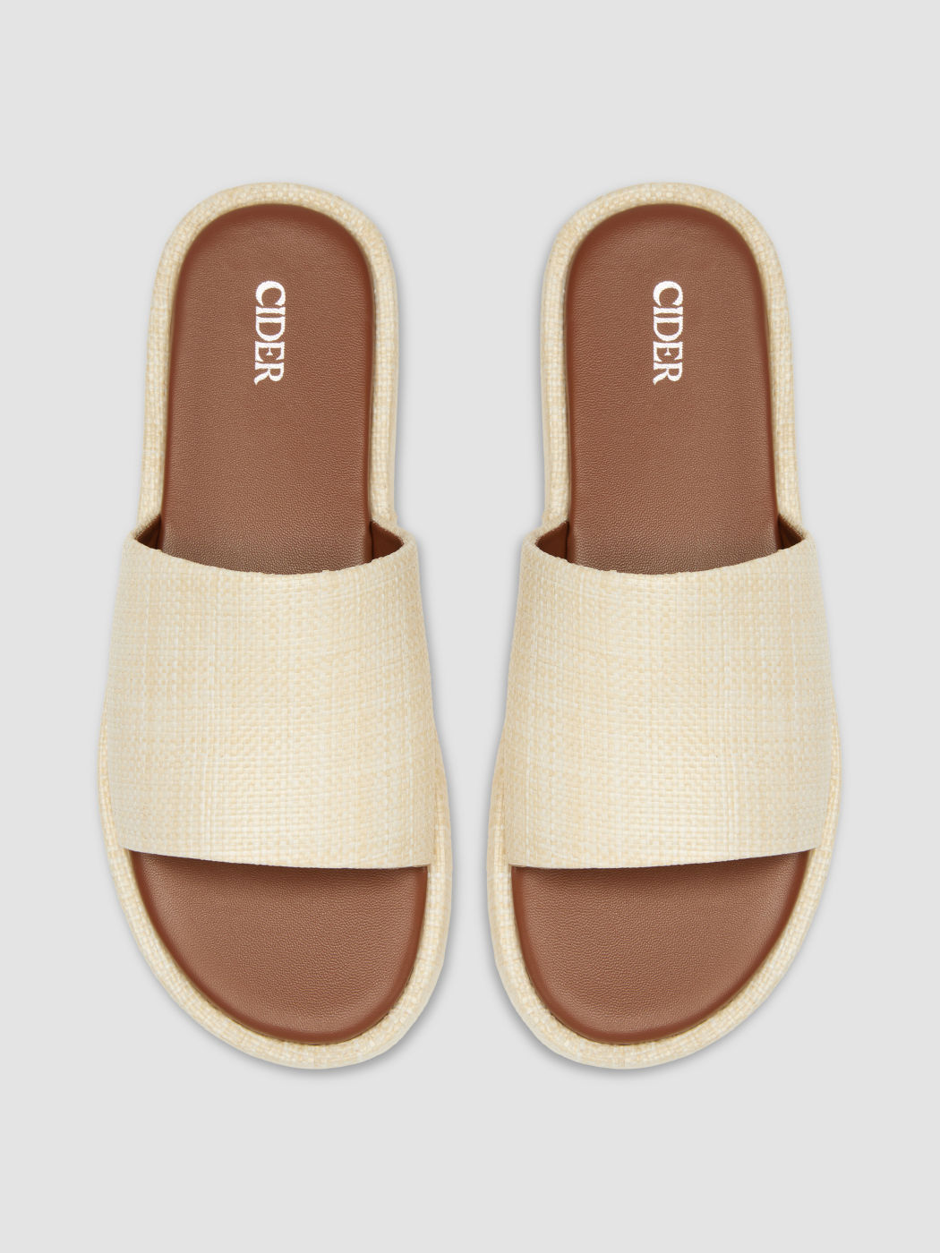 PLATFORM WOVEN & FAUX LEATHER SLIPPERS