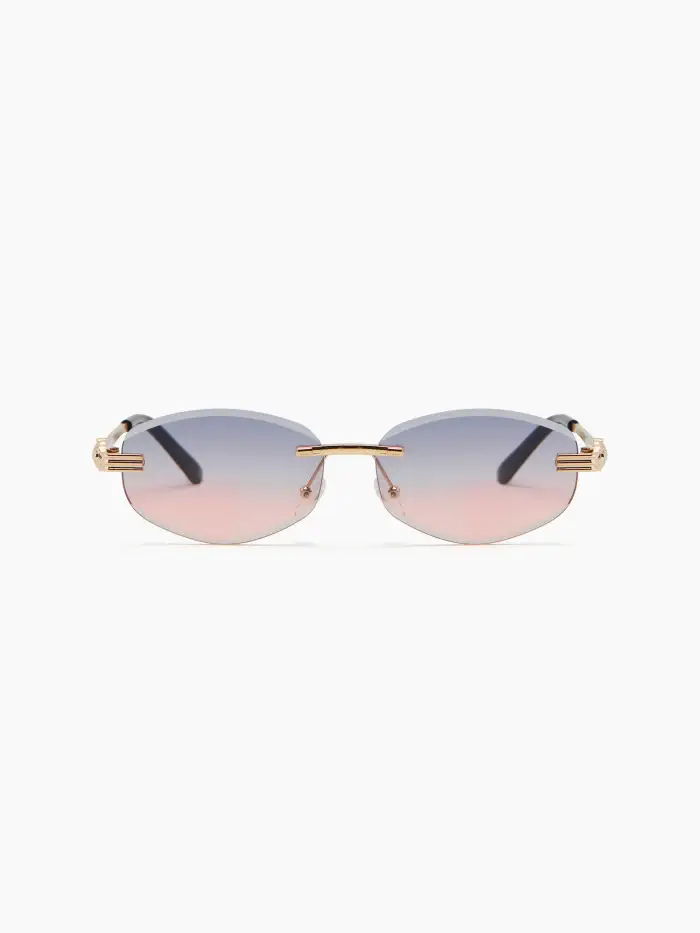 Gafas de moda en forma de ojo de gato con marco bicolor