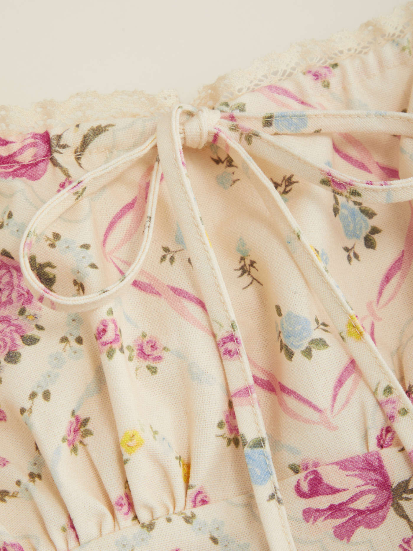 Linen-blend Square Neck Ruched Knotted Mini Dress