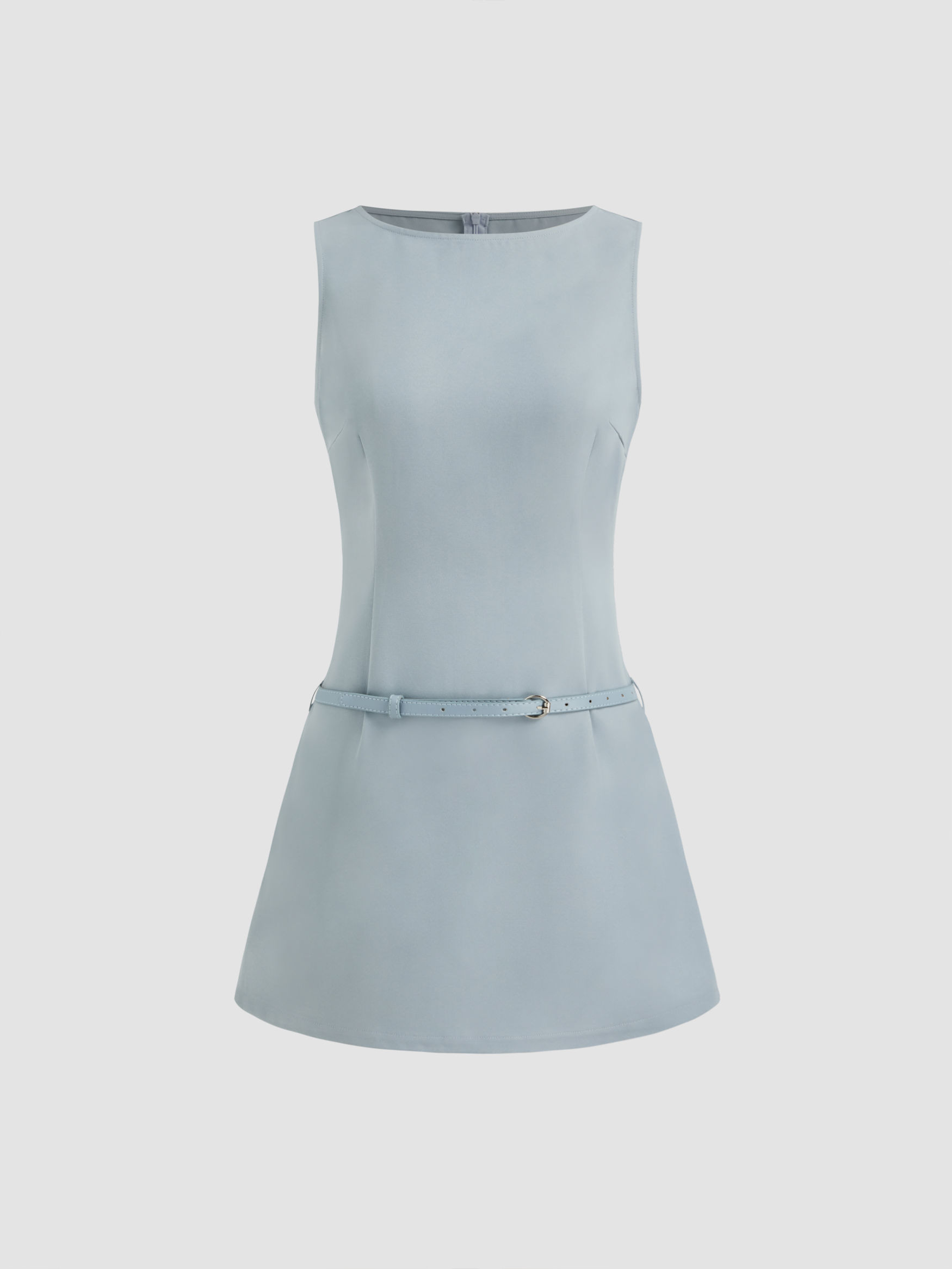 Cowl Neck Ruched Polka Dot Cami Top With Scarf & Mid Rise Mini Skirt Set