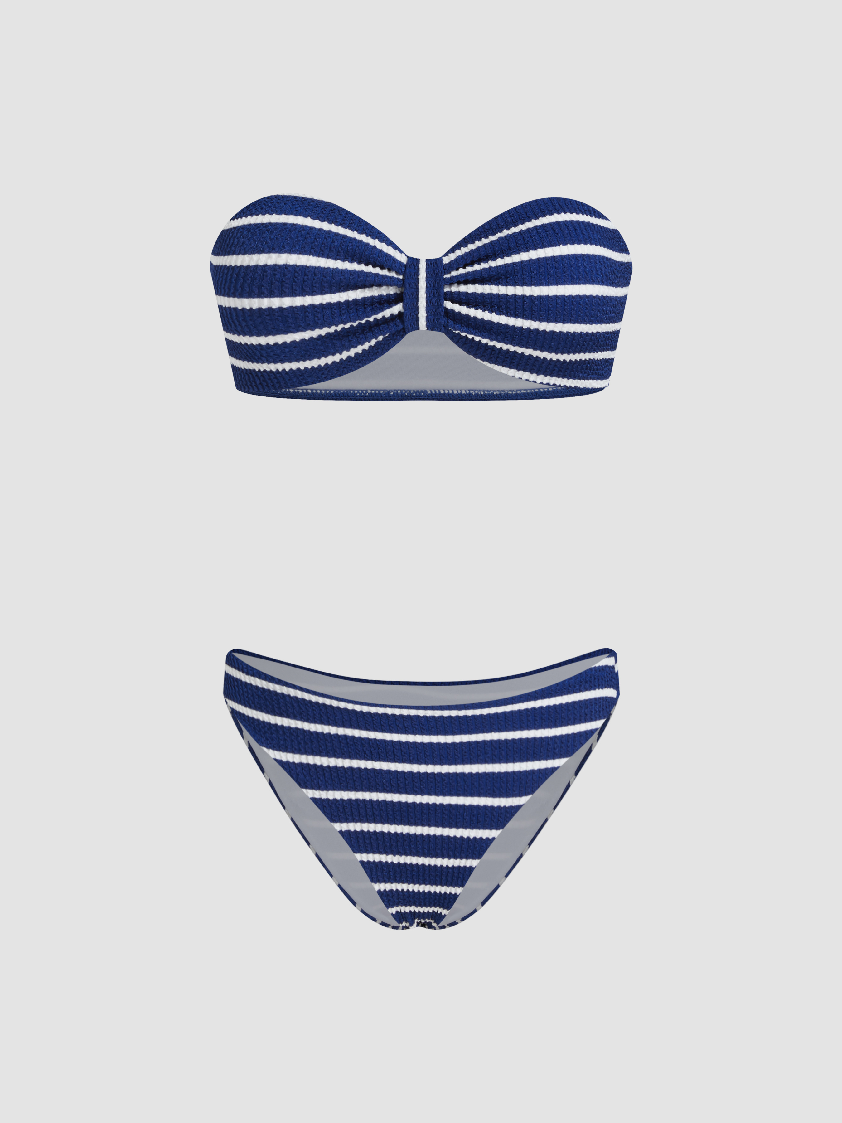 Faux Leather Halter Bikini Swimsuit For Vacation Swimming
