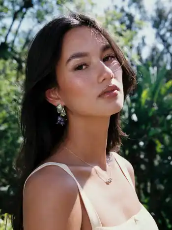 GRAPE & LEAF DROP EARRINGS