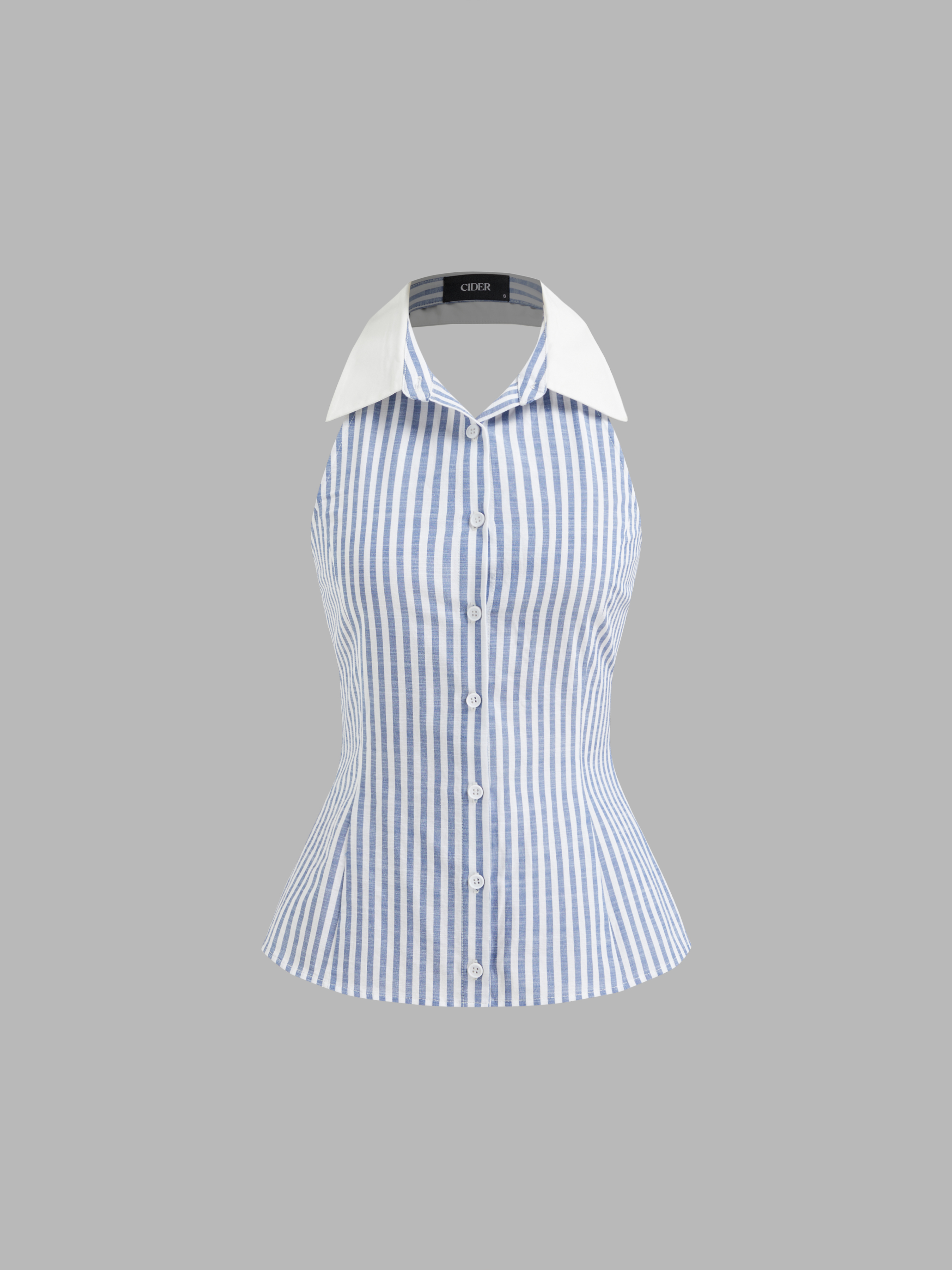 【HI FI FNK】Satin Striped Warmer Pola Top SOLY HUX Women's Vertical Striped Cami Top V Neck Spaghetti