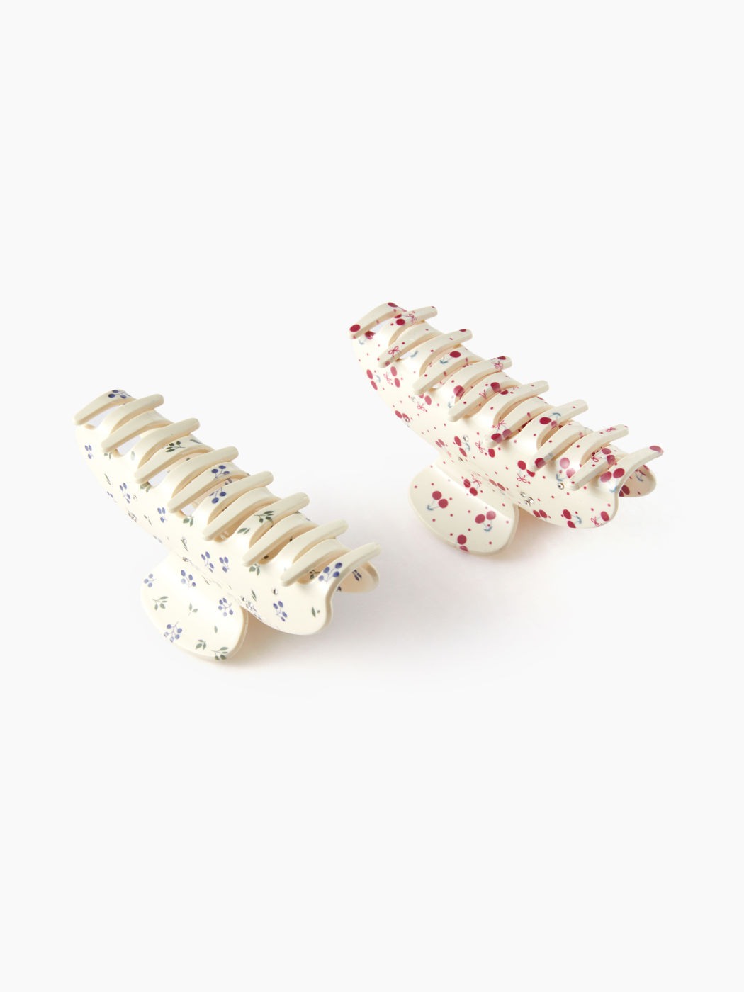 2PCS BOW CHERRY & BLUEBERRY & RHINESTONE HAIR CLAW SET