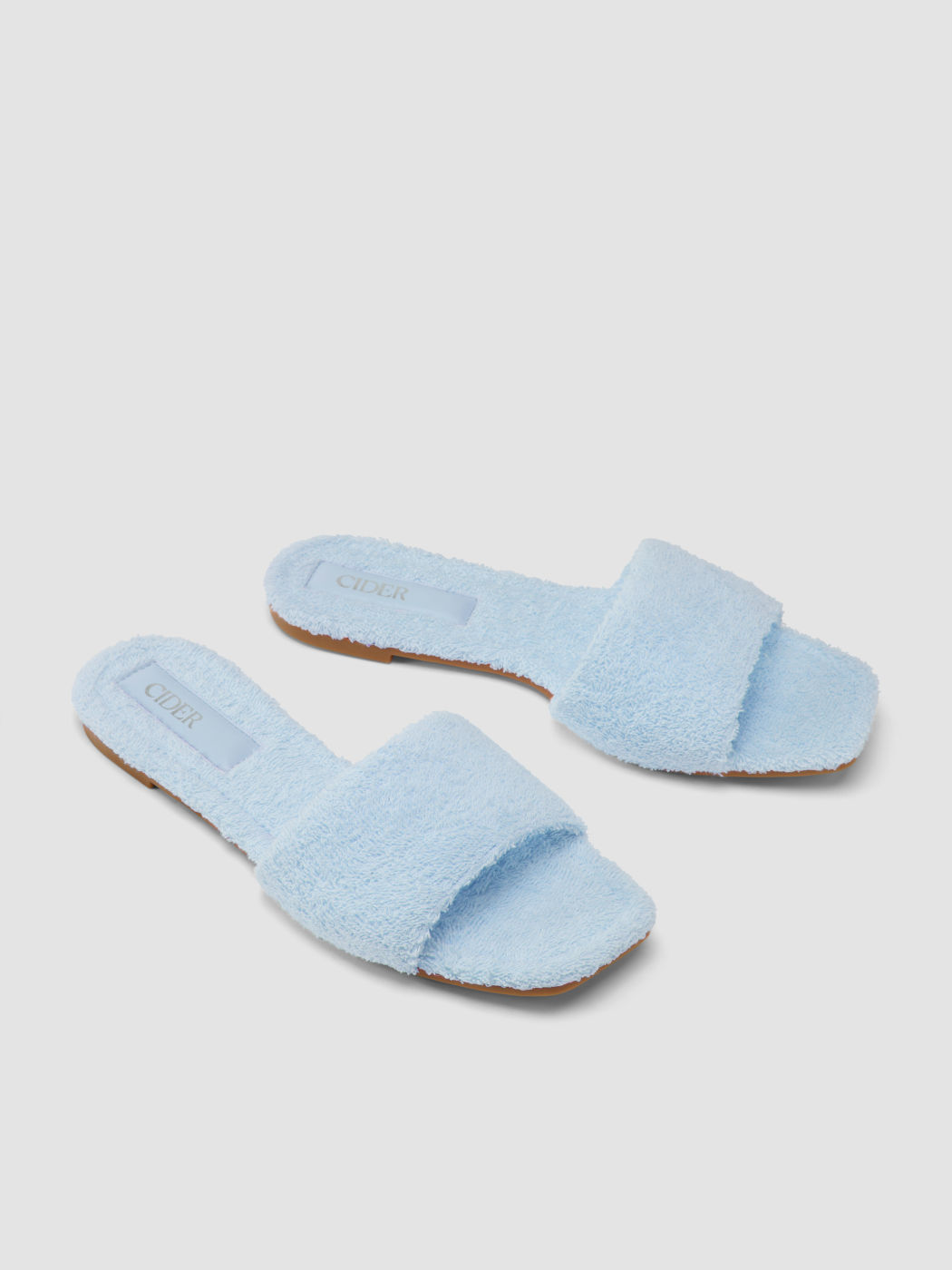 PANTOFOLE IN SPUGNA E SIMILPELLE CON PUNTA QUADRATA