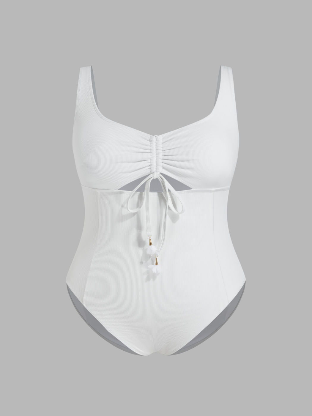 Shaping Sweetheart Cut Out Drawstring One Piece Swimsuit Curve & Plus