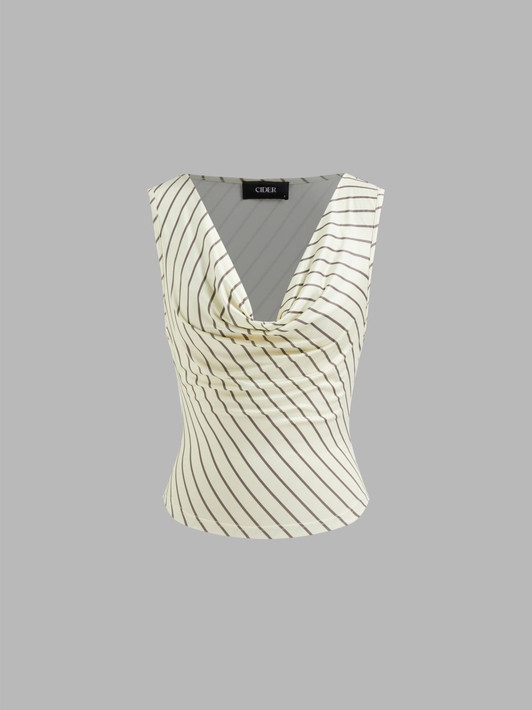 Canotta a righe con scollo a cascata