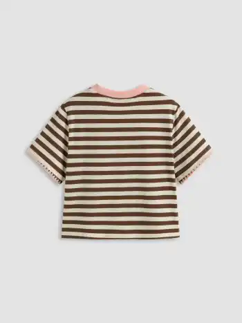Oversized Streifen-T-Shirt aus Baumwollmischung