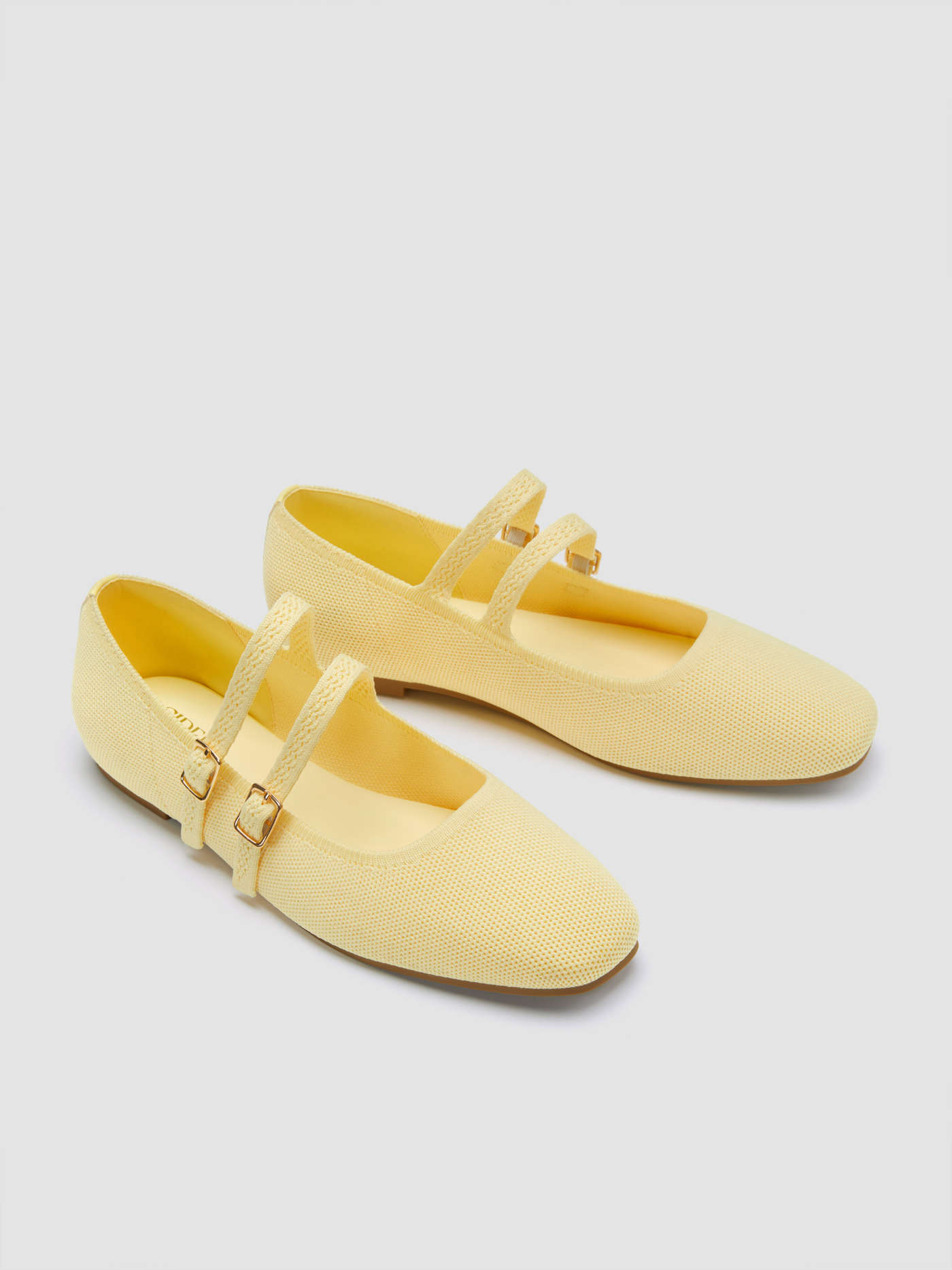 DOUBLE STRAP KNITTED MARY JANE FLATS