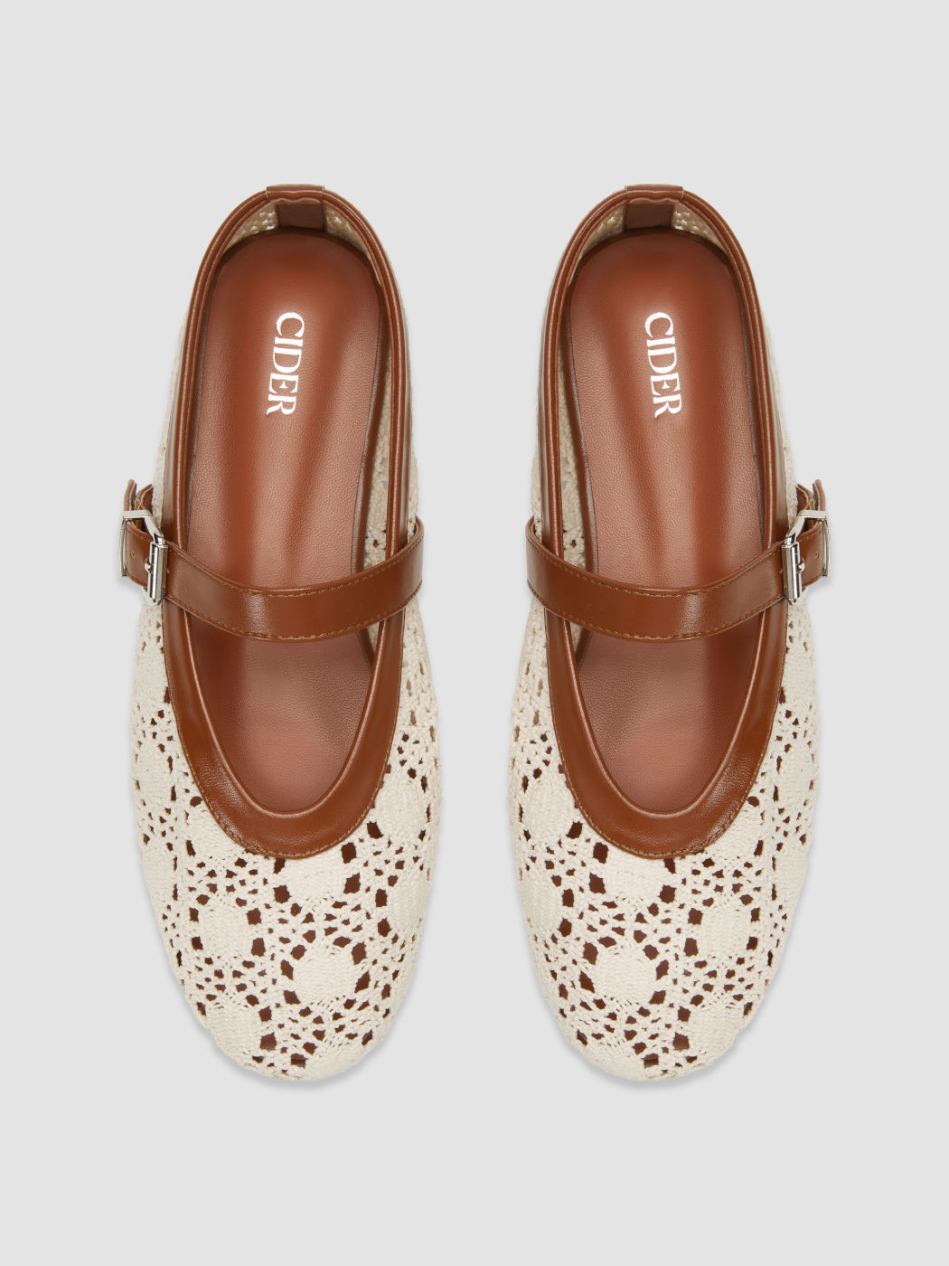 FLORAL WOVEN & FAUX LEATHER ADJUSTABLE STRAP FLATS