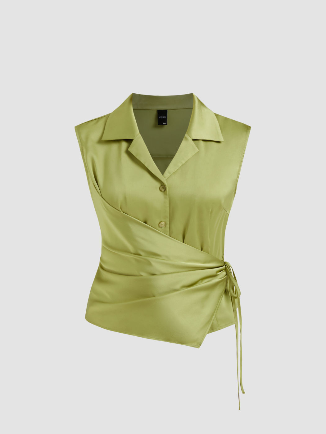 Satin-Halsband-Knoten-Oberteil Kurve & Plus