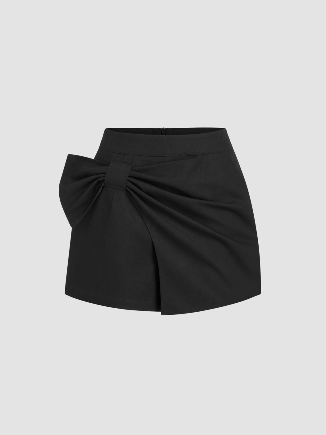 Linen-blend High Rise Bowknot Shorts