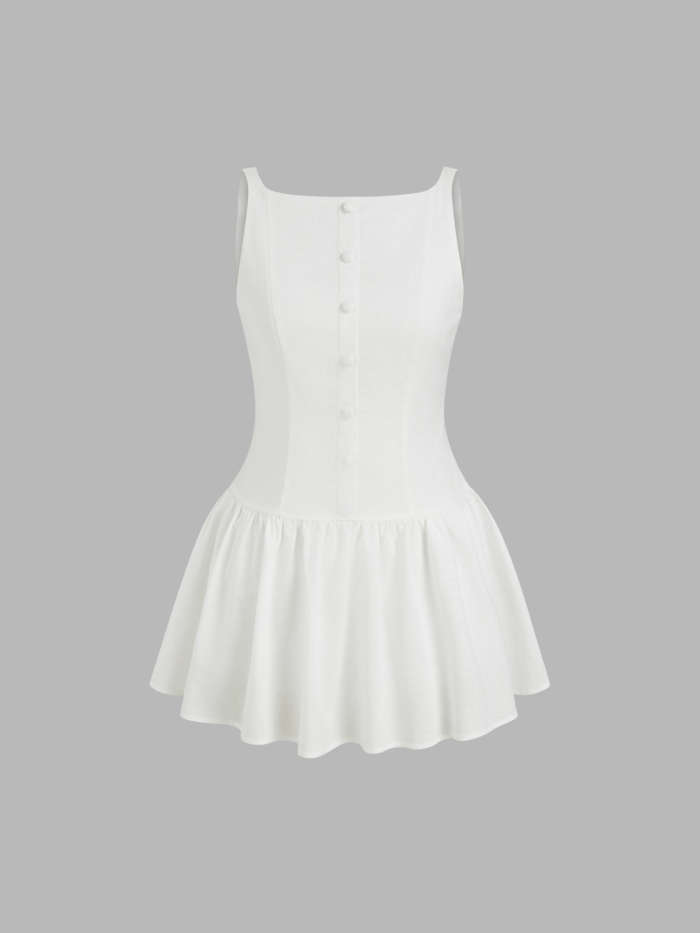 chinese dress ladies Summer White Women's Linen Loose Prom Dress/9988