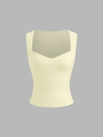 Kontur-Tank-Top mit doppellagigem Sweetheart-Halsausschnitt
