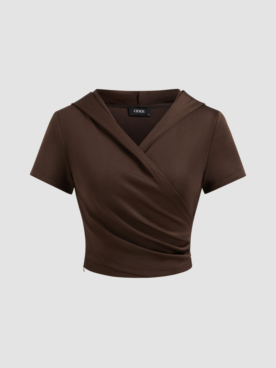 Cotton-blend Hooded Wrap Top & Mid Rise Elastic Waist Trousers Set