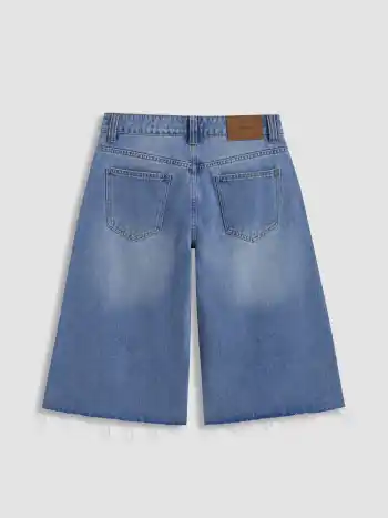 Cider Denim Low Rise Hangings Wide Leg Bermuda Jorts