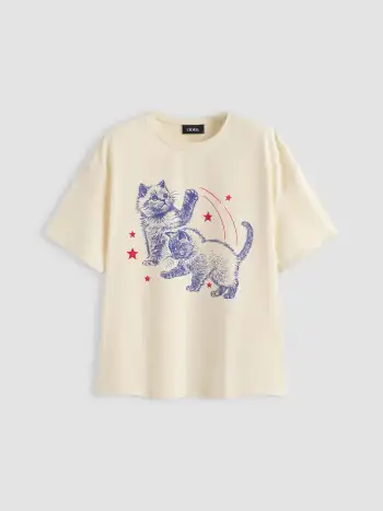 Graphic Tee Summer Tops Y2K Outfits Cute Tops Knit Fabric I'm Punk Round Neckline Rabbit Graphic Short Sleeve Tee For Daily Casual