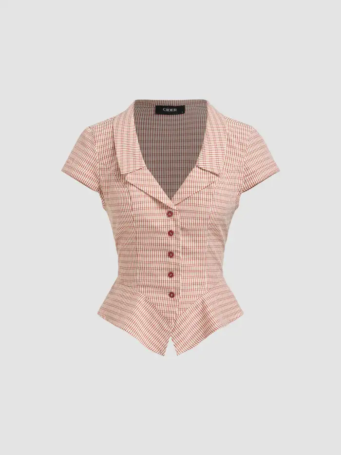 Mandarin Collar Ruched Split Top