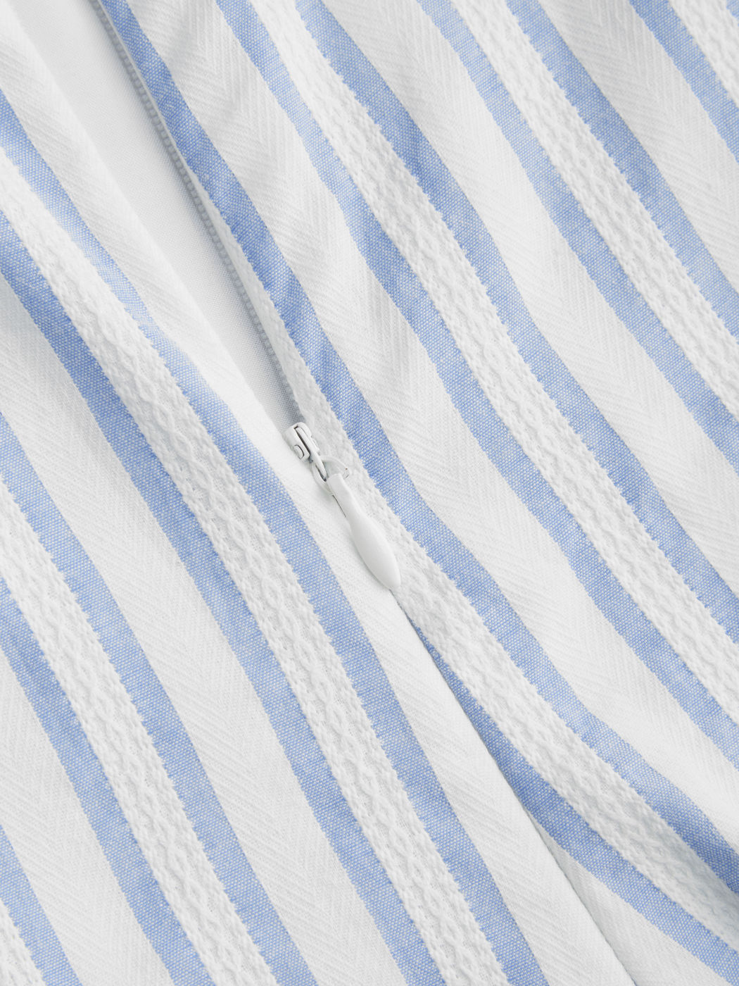 Cotton-blend Stripe Tie Front Ruffle Mini Dress