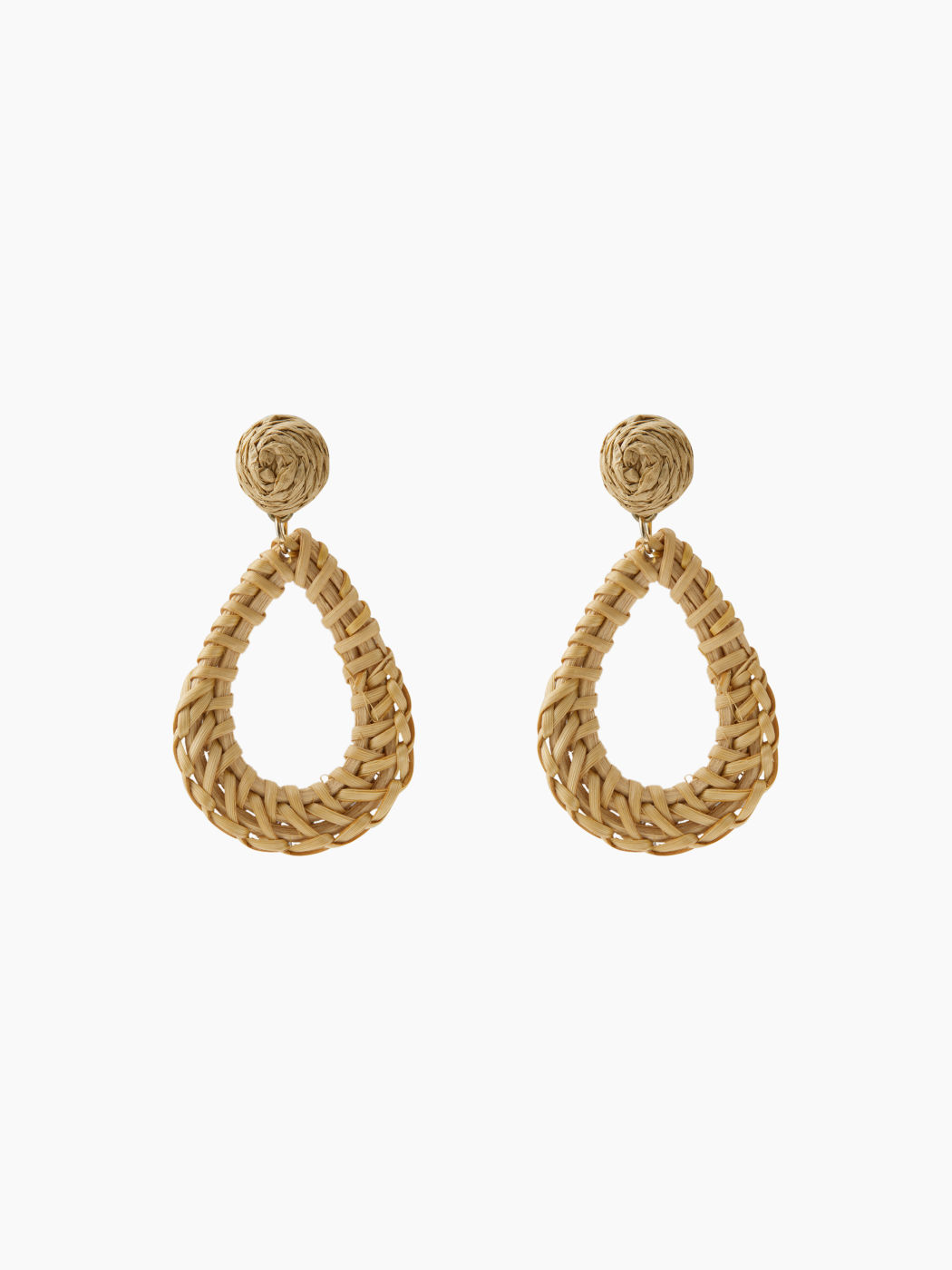 WATER DROP SHAPED WOVEN DROP EARRINGS