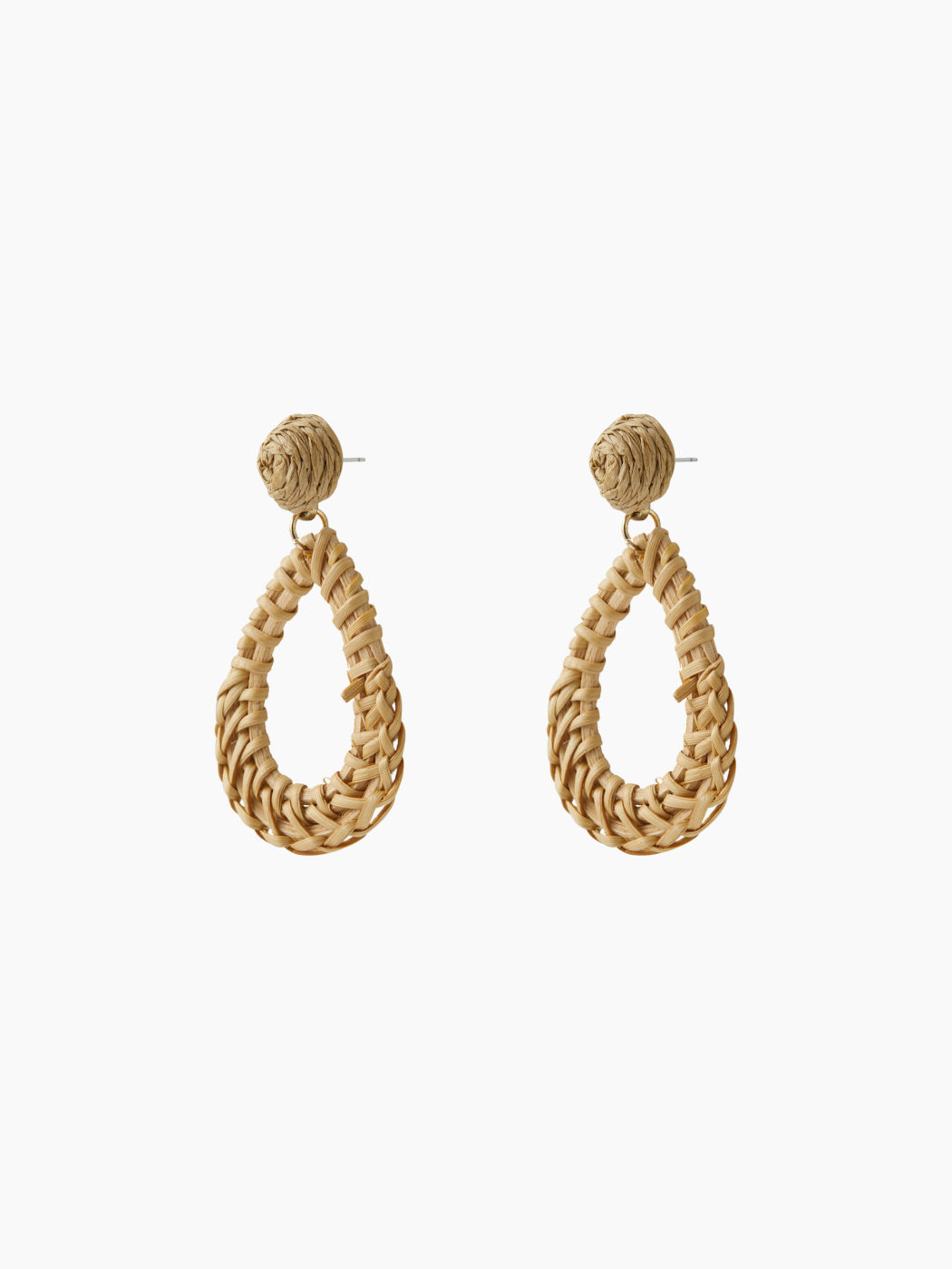 WATER DROP SHAPED WOVEN DROP EARRINGS