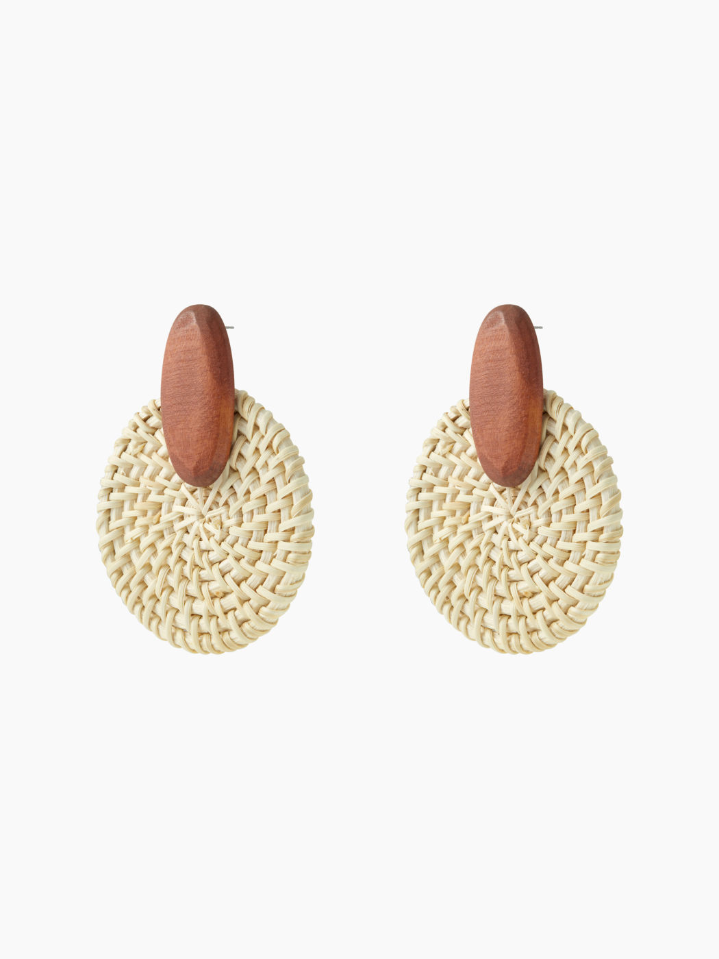 ROUND WOVEN STUD EARRINGS