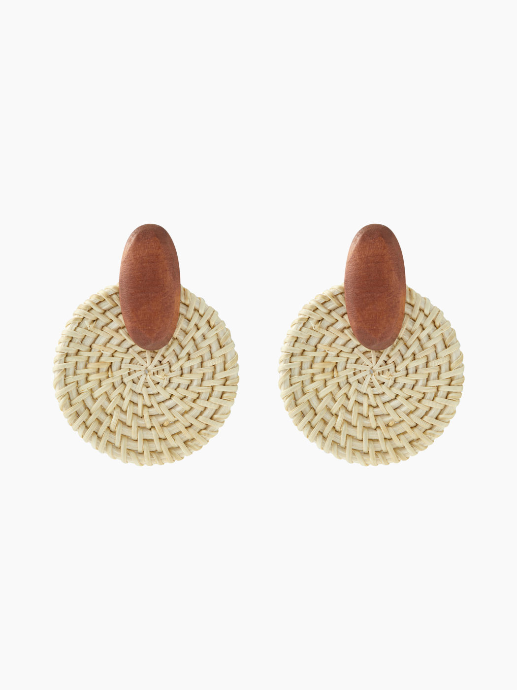 ROUND WOVEN STUD EARRINGS