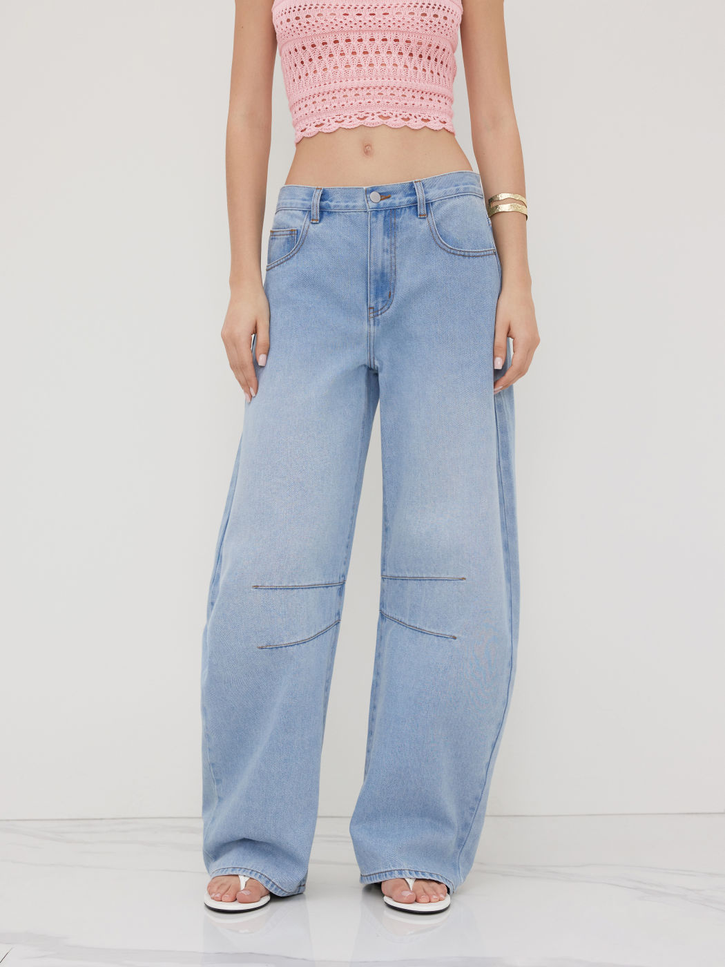 Cider Denim Low Rise Barrel-leg Jeans