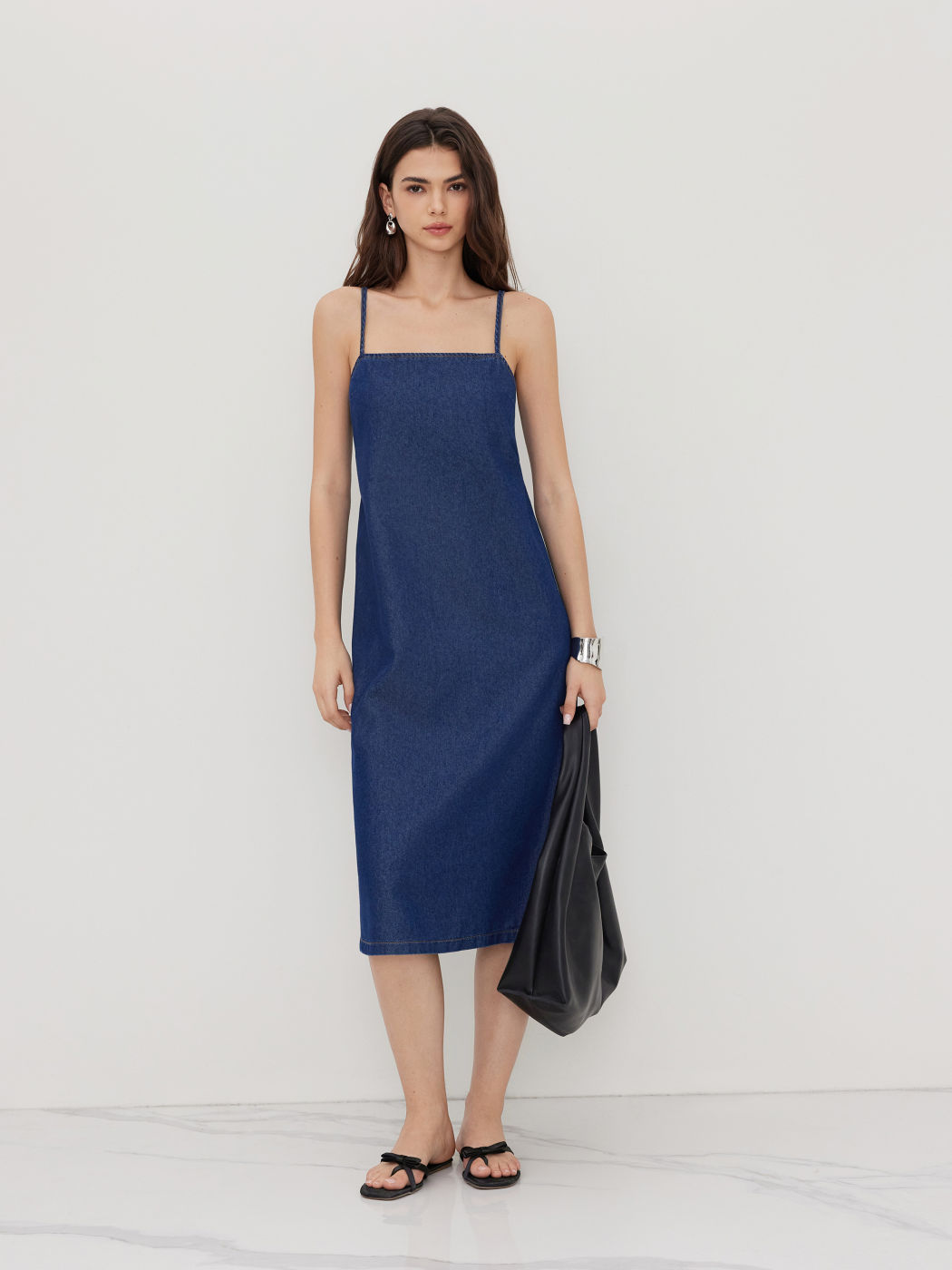 Denim Smock Maxi Dress