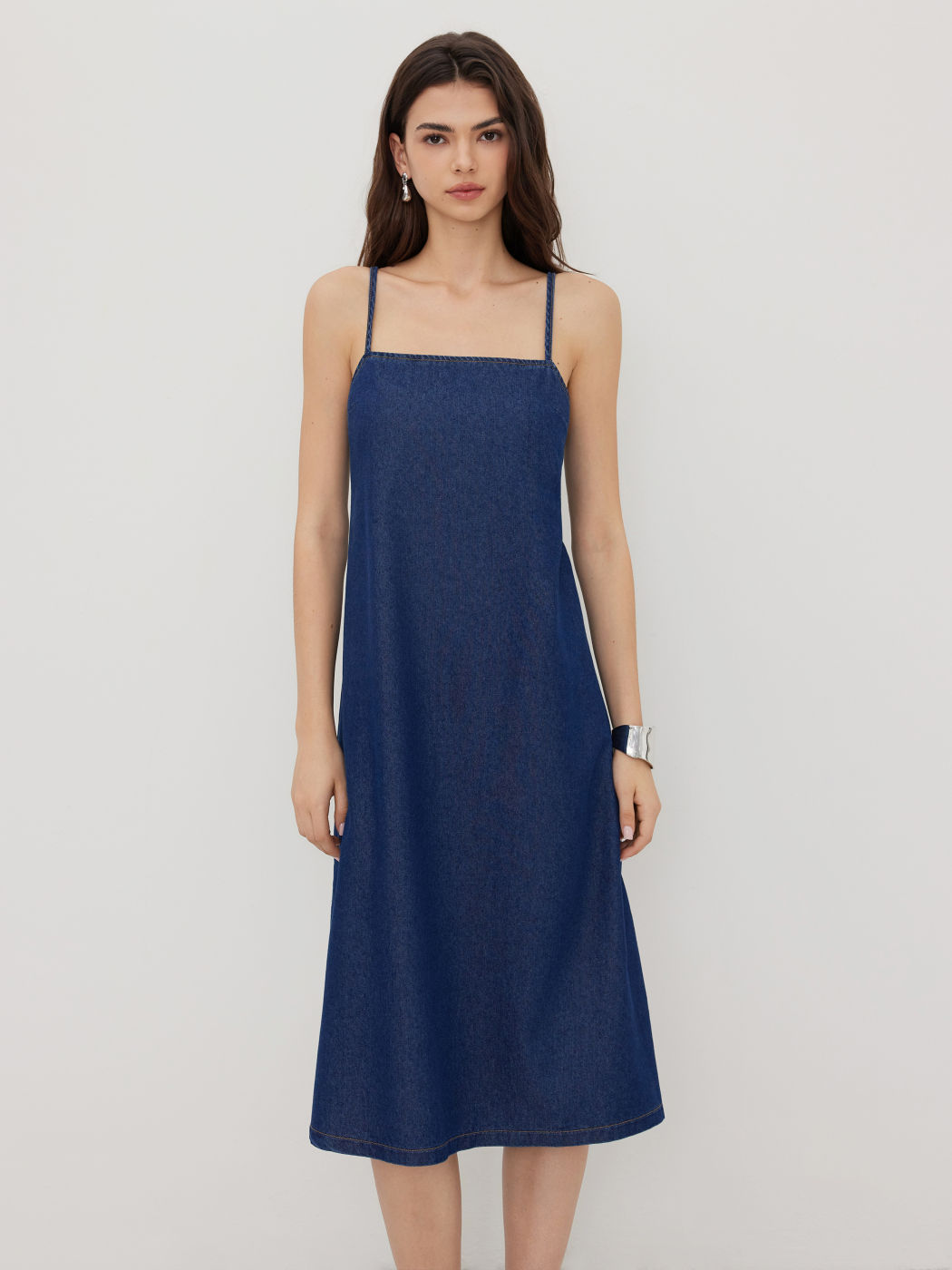 Denim Smock Maxi Dress