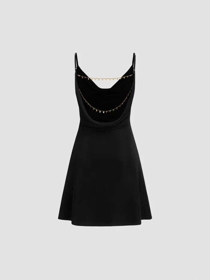 Off-shoulder Zipper Mini Dress