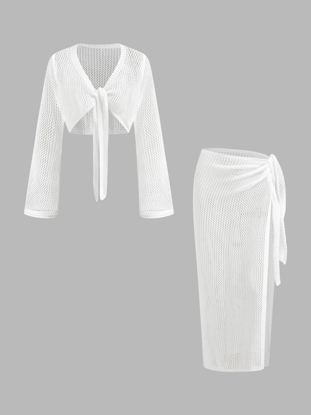 Hollow Out See-through Cover Up Set