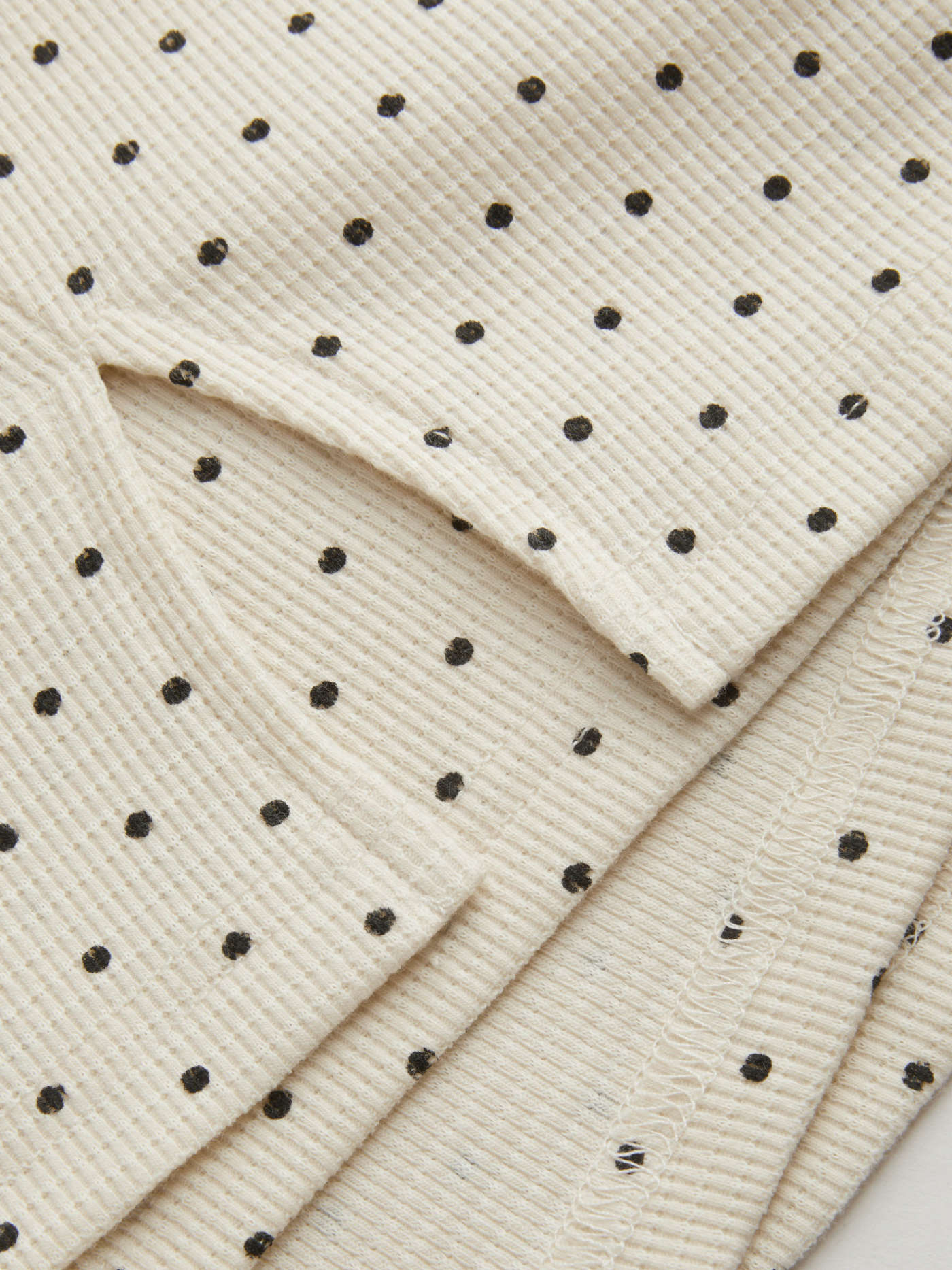 Cotton-blend Polka Dot Split Mini Skirt