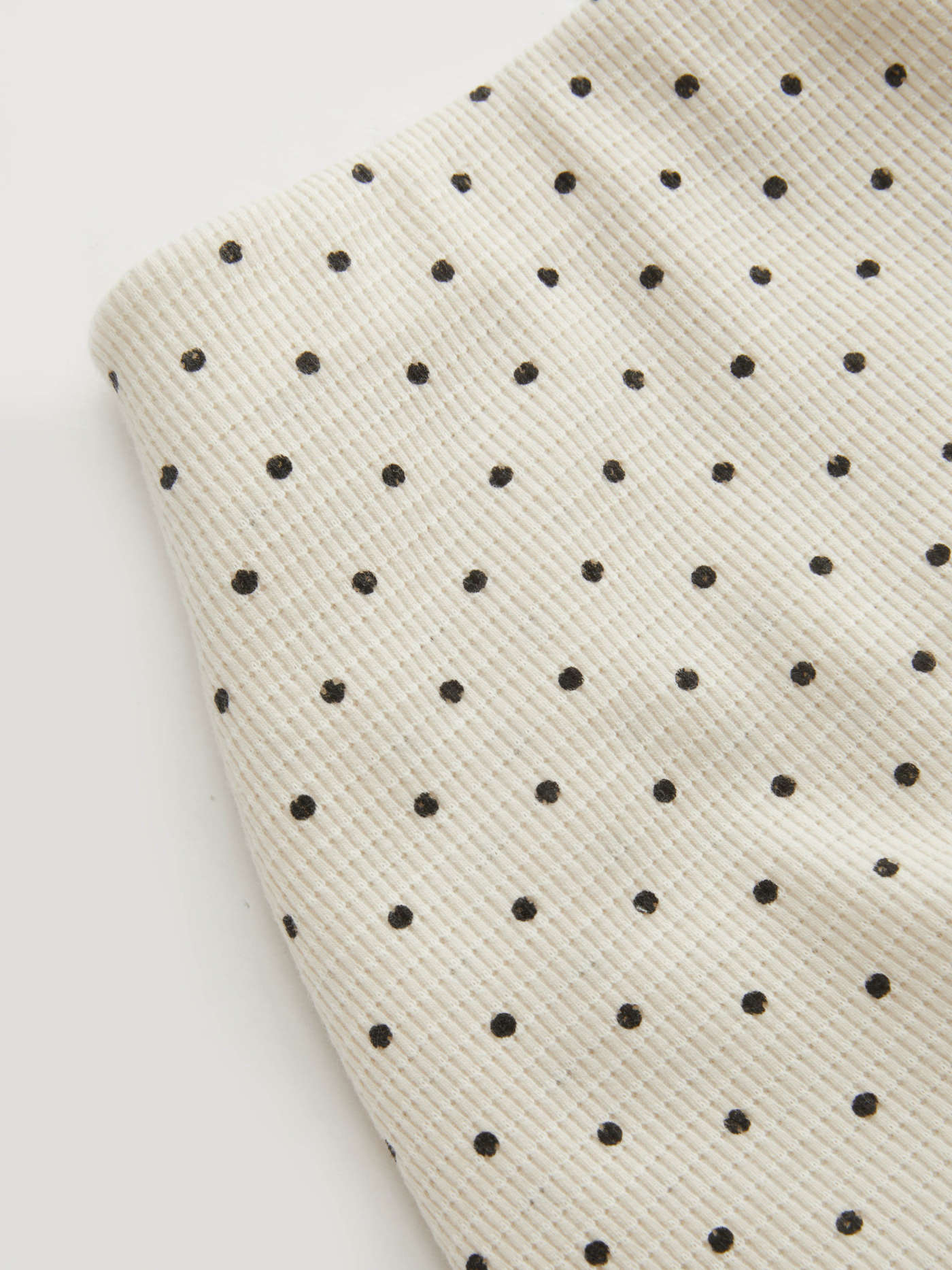 Cotton-blend Polka Dot Split Mini Skirt